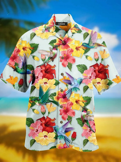 Flamboyant Hibiscus Flowers Nice Ornamental Hawaiian Shirt,Hawaiian Shirt Gift, Christmas Gift