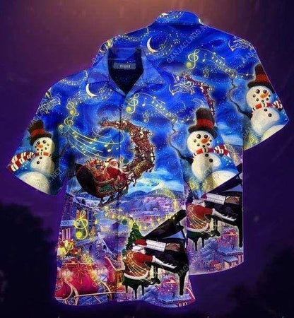 Design Hawaiian Shirt Piano Sound Of Christmas ,Hawaiian Shirt Gift, Christmas Gift