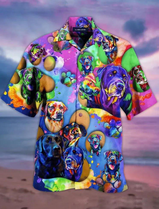Colorful Rottweiler Hawaiian Aloha Shirt, Hwaiian For Gift