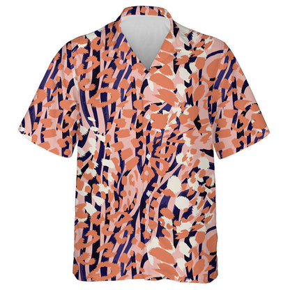 Animal Skin Leopard Spots Fur With Zebra Stripes Hawaiian Shirt, Hawaiian Shirt Gift, Christmas Gift