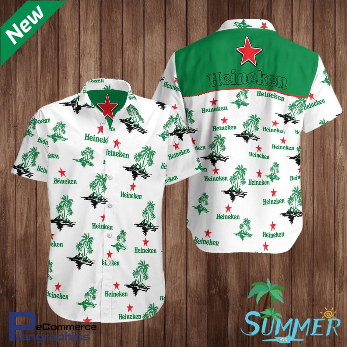 Heiheken Aop Hawaiian Aloha Shirt Hawaiian Shorts Beach Short Shirt, Hawaiian Shirt Gift, Christmas Gift