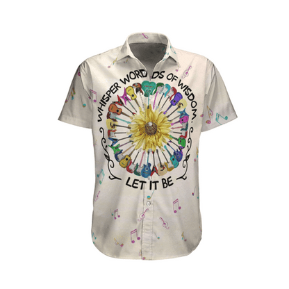 Hippie Pattern On White Background Hawaiian Shirt, Hawaiian Shirt Gift, Christmas Gift