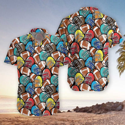 Colorful American Football Artistic Design Hawaiian Shirt, Hawaiian For Gift