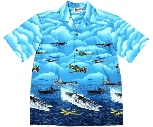 Vintage Ops Blue Hawaiian Aloha Shirt Hawaiian Shorts Beach Short Sleeve, Hawaiian Shirt Gift, Christmas Gift