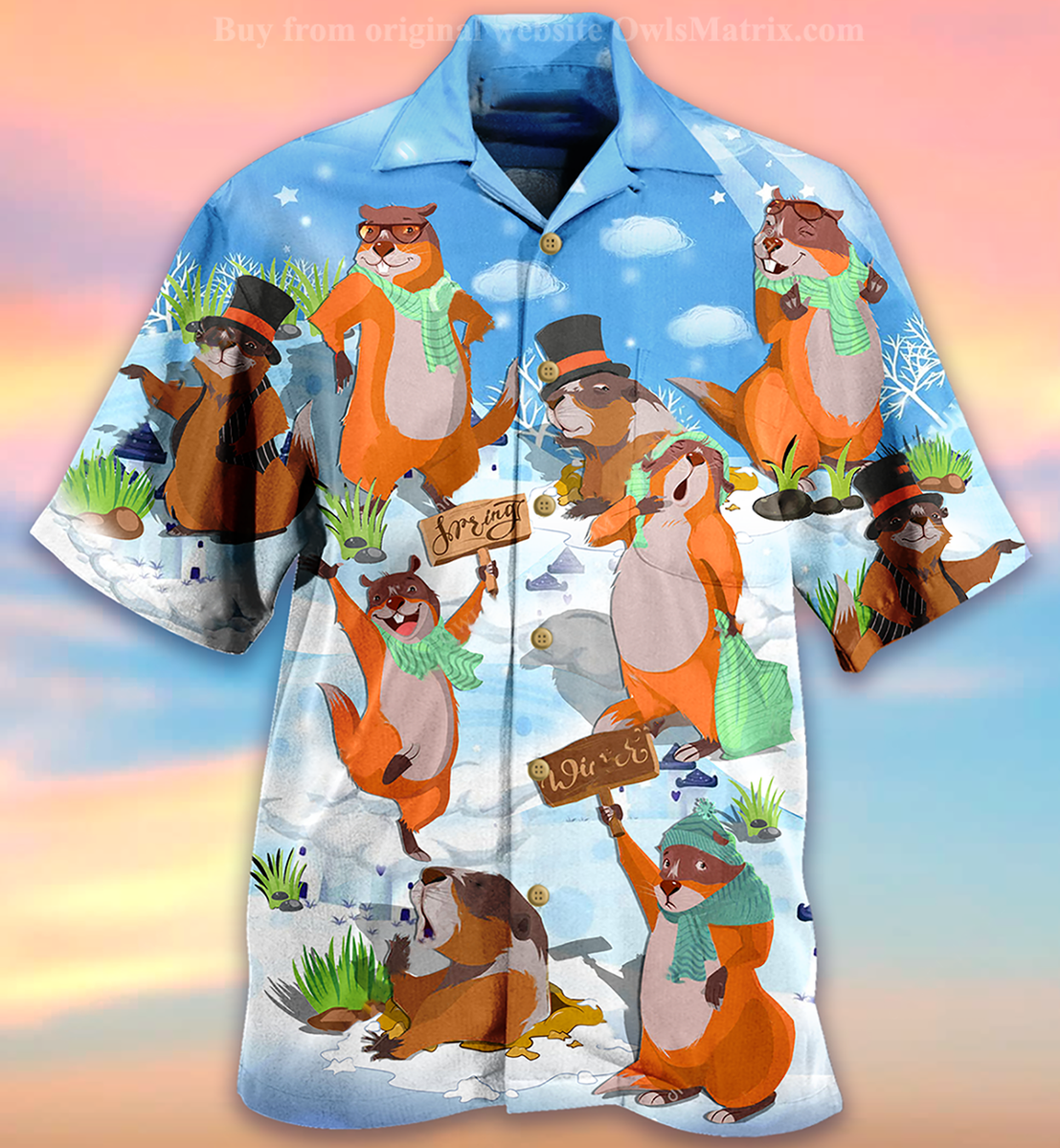 Animals Love Snow - Hawaiian Shirt, Christmas Gift