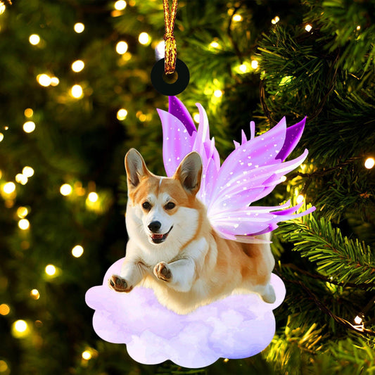 Corgi and wings gift for her gift for him gift for Corgi lover ornament, Christmas Gift, Christmas Decoration