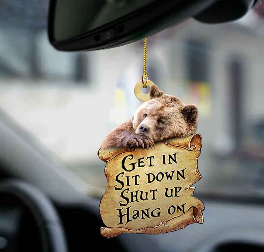 Grizzly bear get in Grizzly bear lovers two sided ornament, Animal Car Hanging Ornaments, Christmas Decoration