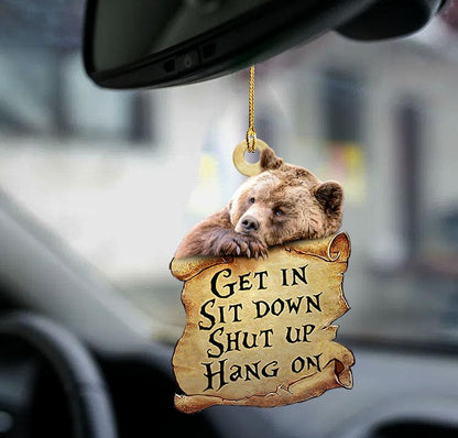 Grizzly bear get in Grizzly bear lovers two sided ornament, Animal Car Hanging Ornaments, Christmas Decoration
