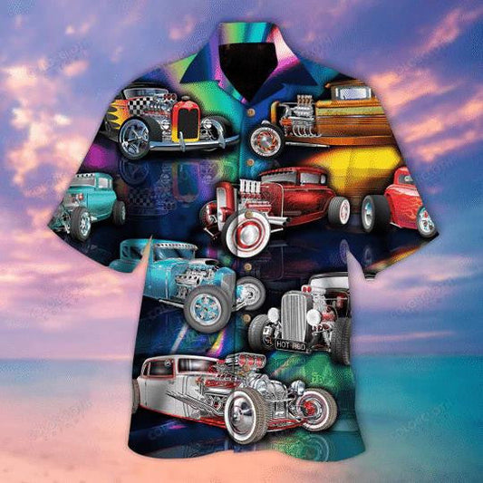 Colorful Hot Rod Gift For Car Lovers Hawaiian Shirt, Hawaiian Shirt Gift, Christmas Gift