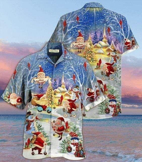 Vintage Style Design Hawaiian Shirt Stay Cool Santa Claus Christmas, Hawaiian Shirt Gift, Christmas Gift