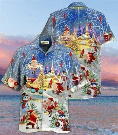 Vintage Style Design Hawaiian Shirt Stay Cool Santa Claus Christmas, Hawaiian Shirt Gift, Christmas Gift