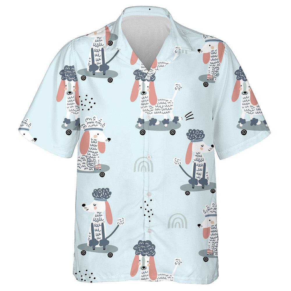 Funny Multicolored Puppies Dogs In Cartoon Background Hawaiian Shirt, Hawaiian Shirt Gift, Christmas Gift