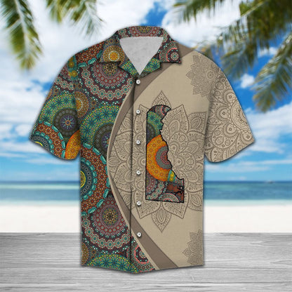 Delaware Map With Mandala Flowers Hawaiian Shirt,Hawaiian Shirt Gift, Christmas Gift