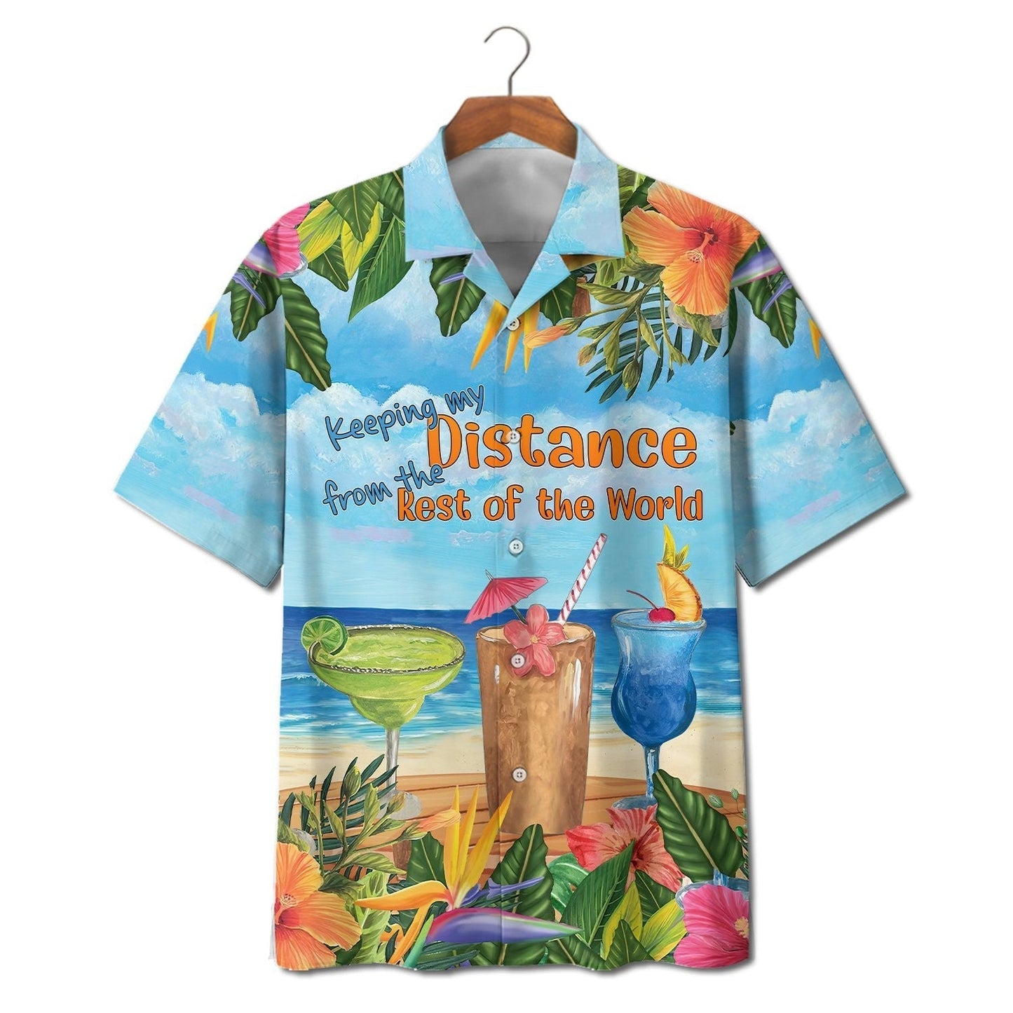 Margarita Cocktail On The Beach Pattern Hawaiian Shirt,Hawaiian Shirt Gift, Christmas Gift