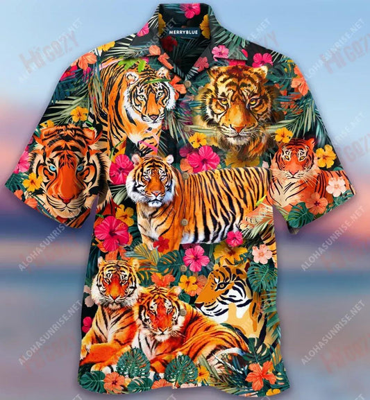 Be A Jungle Tiger Not A Zoo Tiger Unisex Hawaiian Shirt Vacation Short Sleeve Hawaiian Crazy Shirts Funny Hawaiian Shirts, Hawaiian Shirt Gift, Christmas Gift