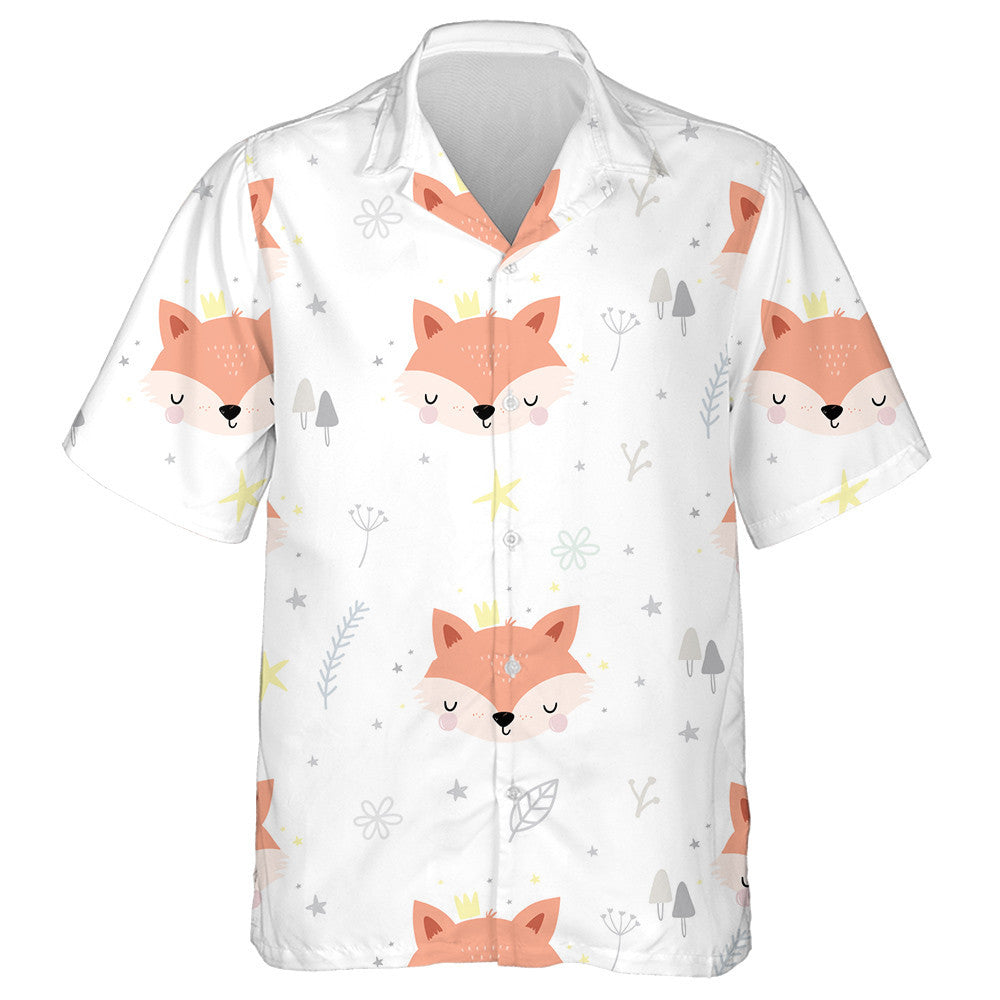 Sleeping Animal Baby Fox With Crown Cartoon Design Hawaiian Shirt, Hawaiian Shirt Gift, Christmas Gift