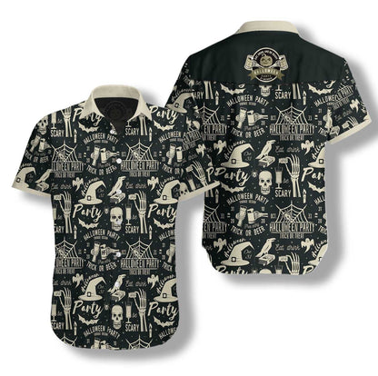 Theme Retro Halloween Beer Party Colorful Hawaiian Shirt,Hawaiian Shirt Gift, Christmas Gift