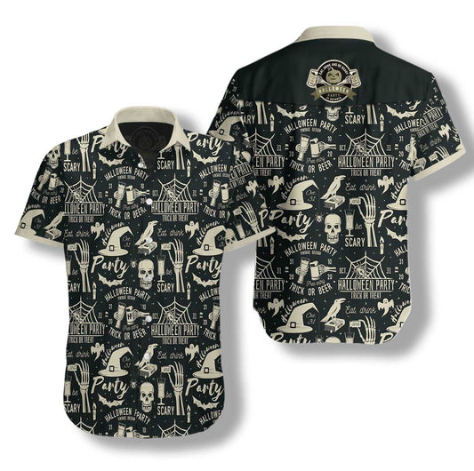 Theme Retro Halloween Beer Party Colorful Hawaiian Shirt,Hawaiian Shirt Gift, Christmas Gift