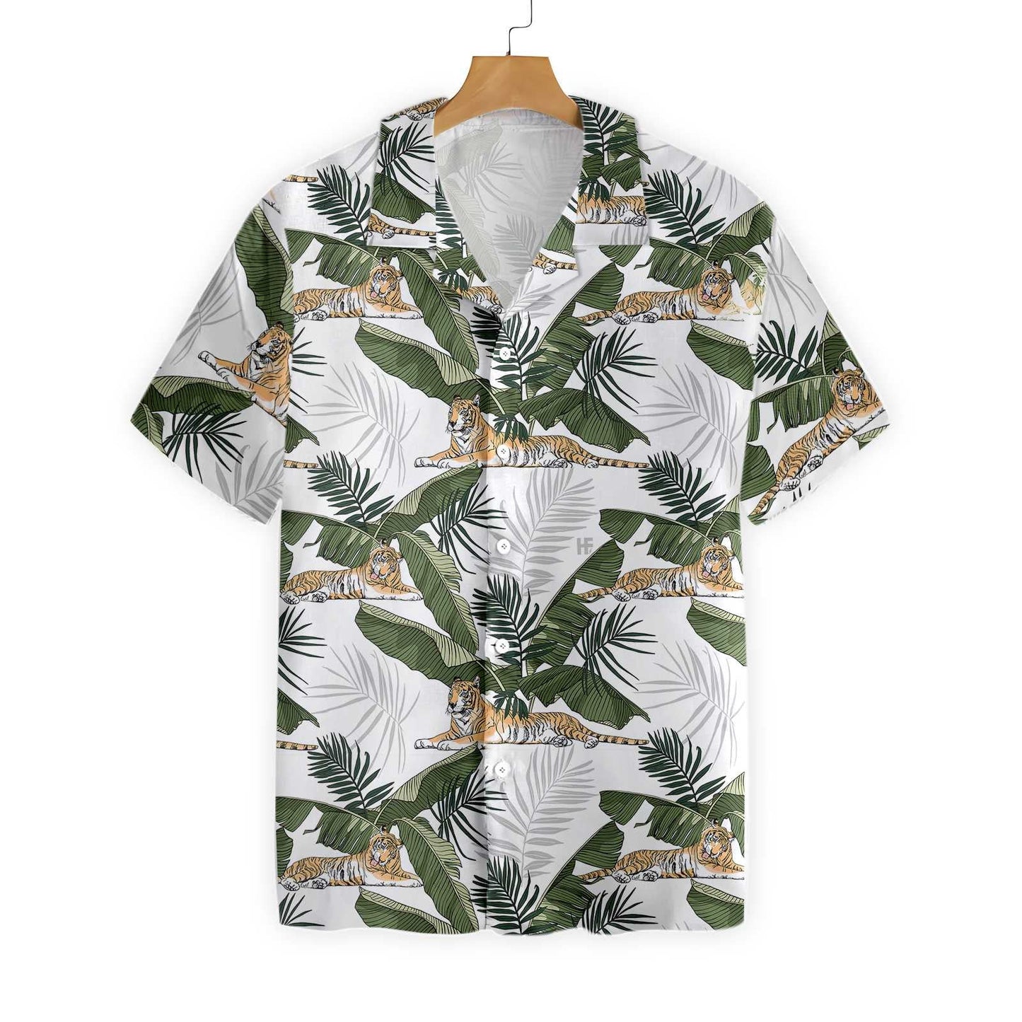 Tropical Tiger King Of Jungle With Banana Leaf Hawaiian Shirt, Hawaiian Shirt Gift, Christmas Gift