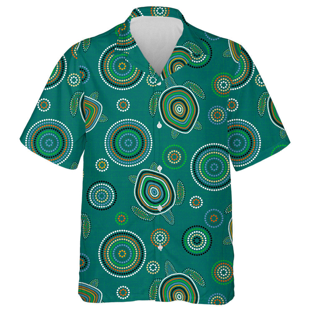 Aboriginal Art Point Drawing Sea Turtles Hawaiian Shirt, Hawaiian Shirt Gift, Christmas Gift