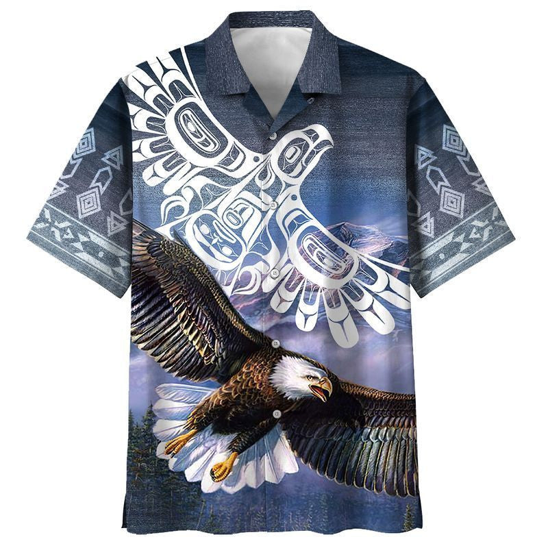 Native American Eagle Hovering In The Blue Sky Hawaiian Shirt, Hawaiian Shirt Gift, Christmas Gift
