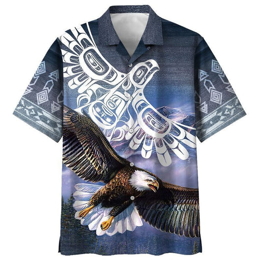 Native American Eagle Hovering In The Blue Sky Hawaiian Shirt, Hawaiian Shirt Gift, Christmas Gift