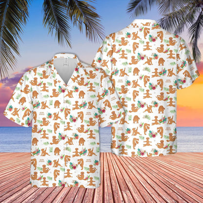 White Theme Golden Retriever Dog Lovers Funny Gift Hawaiian Shirt, Hawaiian Shirt Gift, Christmas Gift