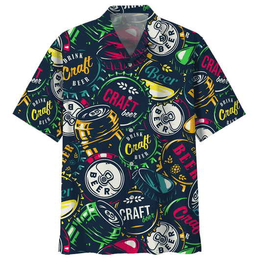 Hippie Beer Watercolor Design Hawaiian Shirt, Hawaiian For Gift