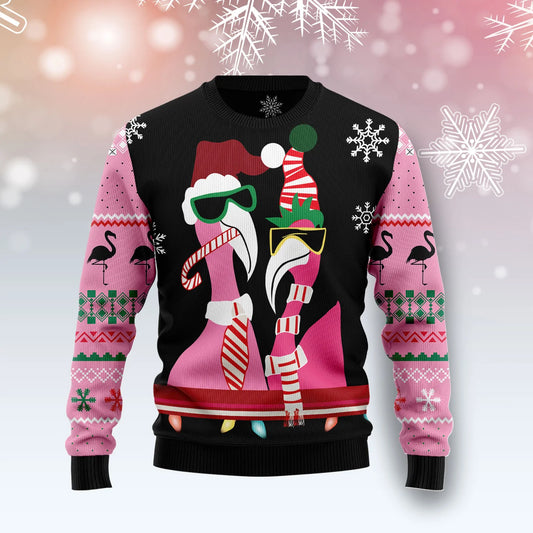 Candy Cane Flamingo unisex womens & mens, couples matching, friends, flamingo lover, funny family ugly christmas holiday sweater gifts