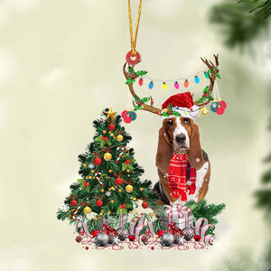 Basset Hound-Christmas Tree Gift Hanging Christmas Plastic Hanging Ornament, Christmas Ornament Gift, Christmas Gift, Christmas Decoration