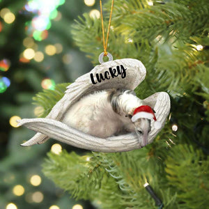 Personalized Borzoi Sleeping Angel Christmas Flat Acrylic Dog Ornament Memorial Dog Gift,Christmas Gift,Christmas Decoration