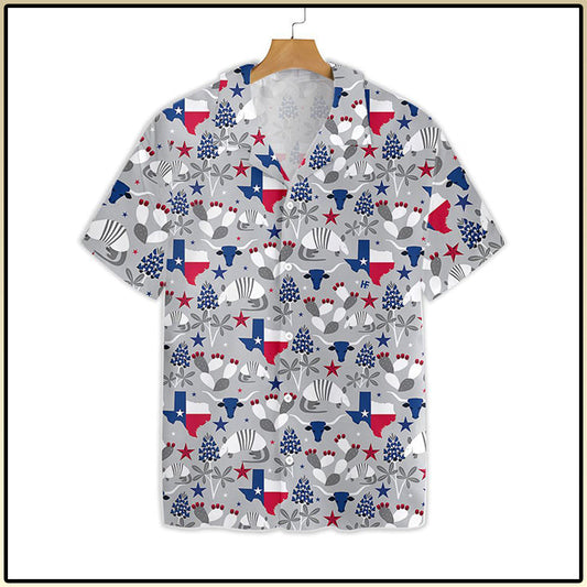 Texas Pattern Hawaiian Shirt, Hawaiian Shirt Gift, Christmas Gift