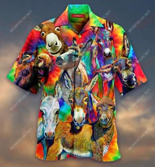 Life Is Better With A Donkey Short Hawaiian Shirt Ocean Short Sleeve Vintage Hawaiian Shirts Funny Hawaiian Shirts, Hawaiian Shirt Gift, Christmas Gift