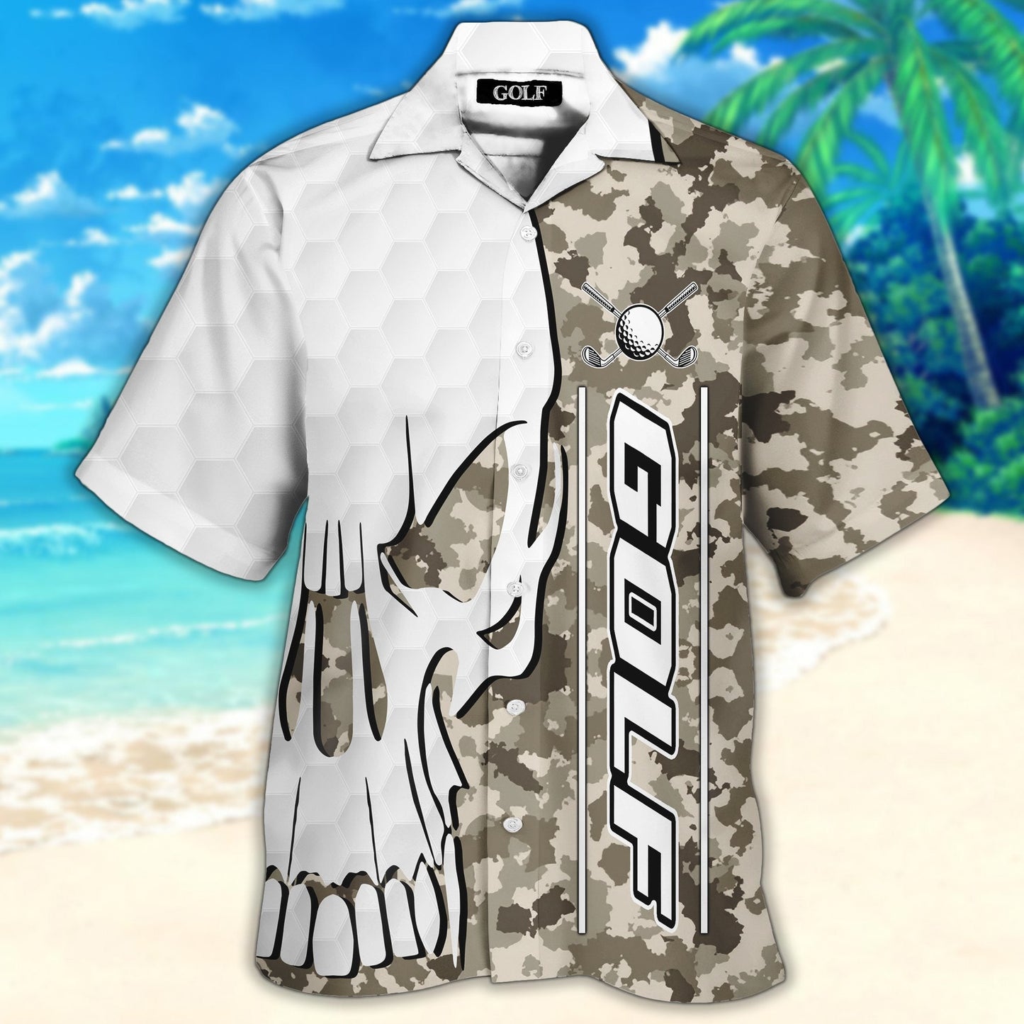 Camouflage Golf Tropical Background Design Hawaiian Shirt And Short, Hawaiian Shirt Gift, Christmas Gift