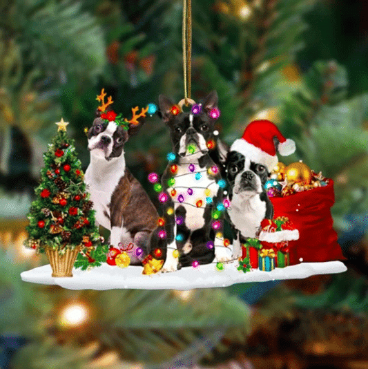 Boston Terrier Christmas Ornament, Christmas Ornament, Christmas Ornament Gift, Christmas Gift, Christmas Decoration
