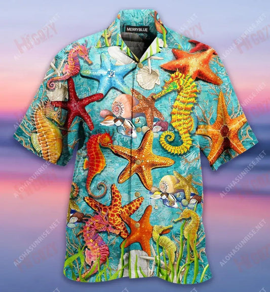 Every Seashell Has A Story Unisex Hawaiian Shirt Summer Short Sleeve Tactical Hawaiian Shirt Funny Hawaiian Shirtt, Hawaiian Shirt Gift, Christmas Gift