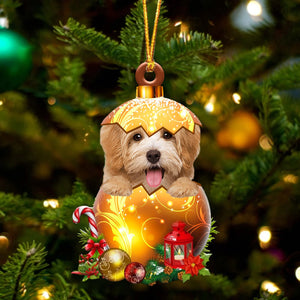 Cute Havanese In Golden Egg Christmas Ornament, Pet Love Gift, Christmas Ornament, Christmas Gift