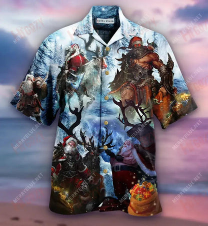 Stay Cool Santa Claus Unisex Short Sleeve Shirt Summer Hawaiian T Shirts Hawaiian Crazy Shirts Funny Hawaiian Shirts, Hawaiian Shirt Gift, Christmas Gift