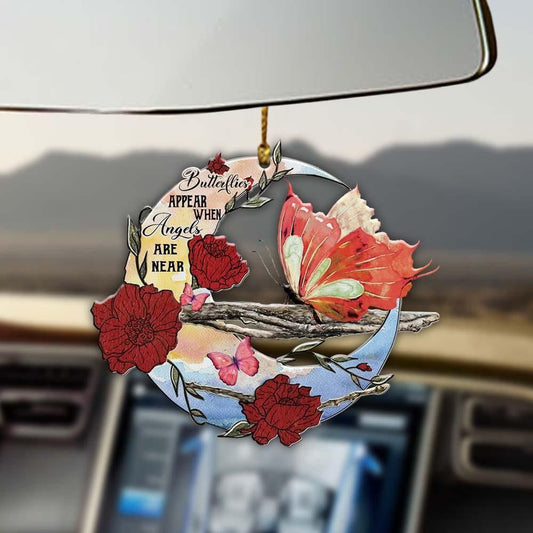 Butterfly Angels are near Ornament, Happy Christmas Ornament, Christmas Gift, Christmas Decoration