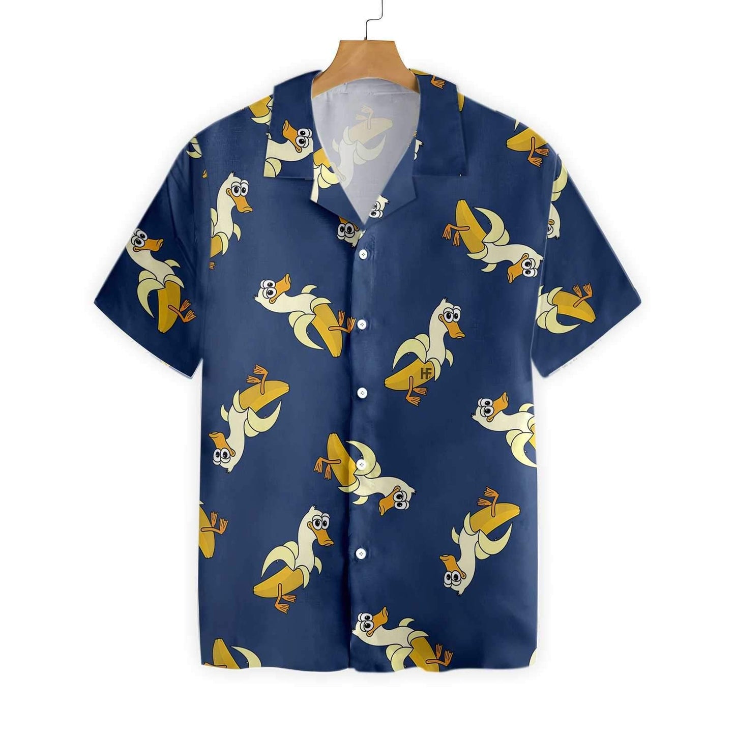 Dark Blue Background It's Just A Banana Duck Hawaiian Shirt, Hawaiian Shirt Gift, Christmas Gift