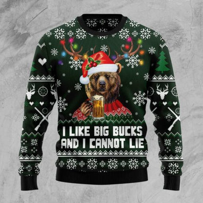 Bear Hunting and Beer Ugly Christmas Sweater, Christmas Gift, Gift Christmas 2024