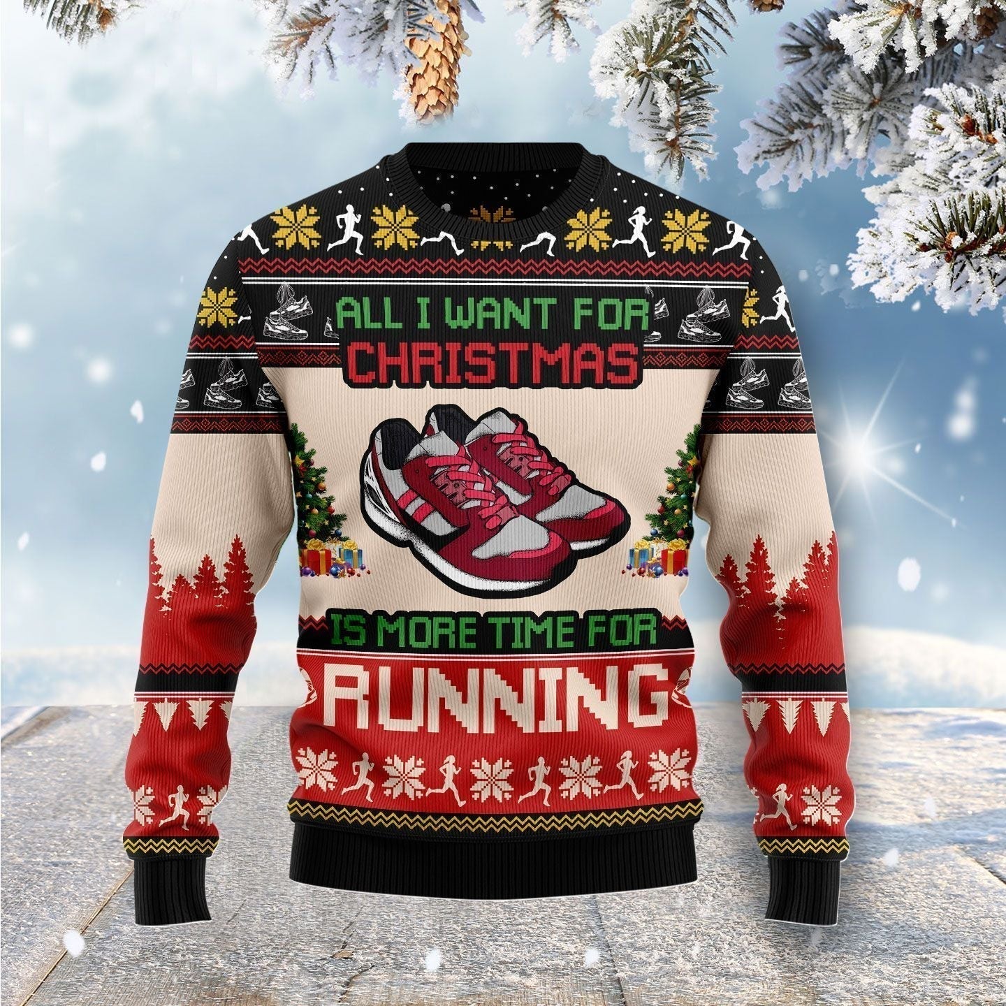 All I Want For Christmas Is More Time For Running Ugly Christmas Sweater, Christmas Ugly Sweater,Christmas Gift,Gift Christmas 2022