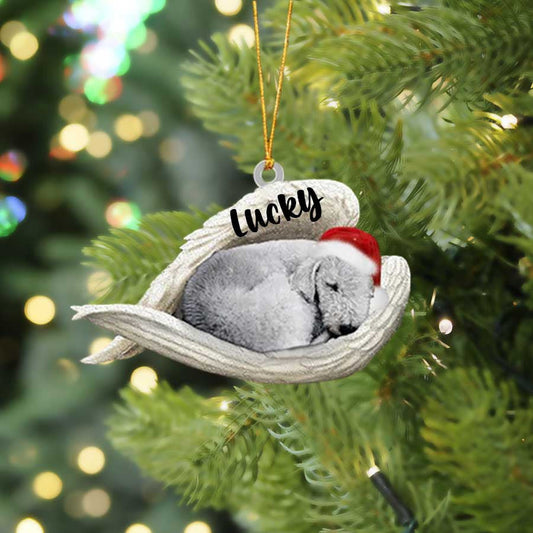 Bedlington Terrier Sleeping Angel Christmas Flat Acrylic Dog Ornament Memorial Dog Gift, Happy Christmas Ornament, Christmas Ornament Gift, Christmas Gift, Christmas Decoration