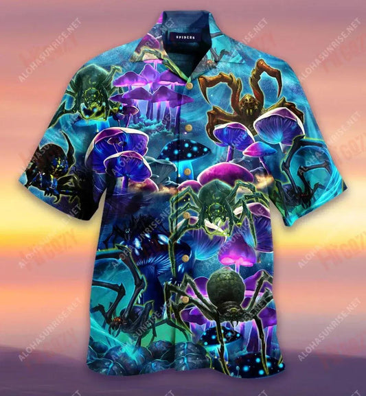 Magical Spiders Short Hawaiian Shirt Vacation Short Sleeve Vintage Hawaiian Shirts Hawaiian Shirts For Women Hawaiian Shirt Gift, Christmas Gift