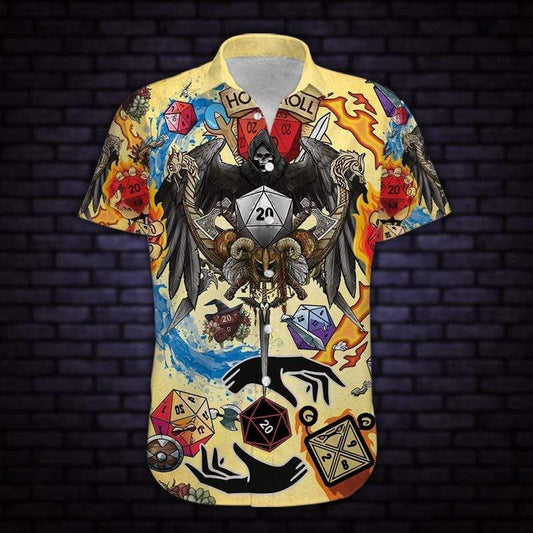 Skull Take A Chance And Roll The Dice Hawaiian Shirt, Hawaiian Shirt Gift, Christmas Gift