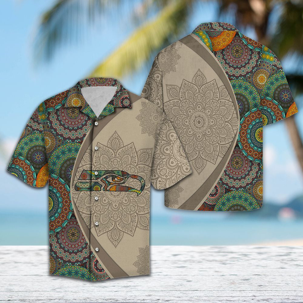 Eagle Head Mandala Flowers Design Hawaiian Shirt,Hawaiian Shirt Gift, Christmas Gift