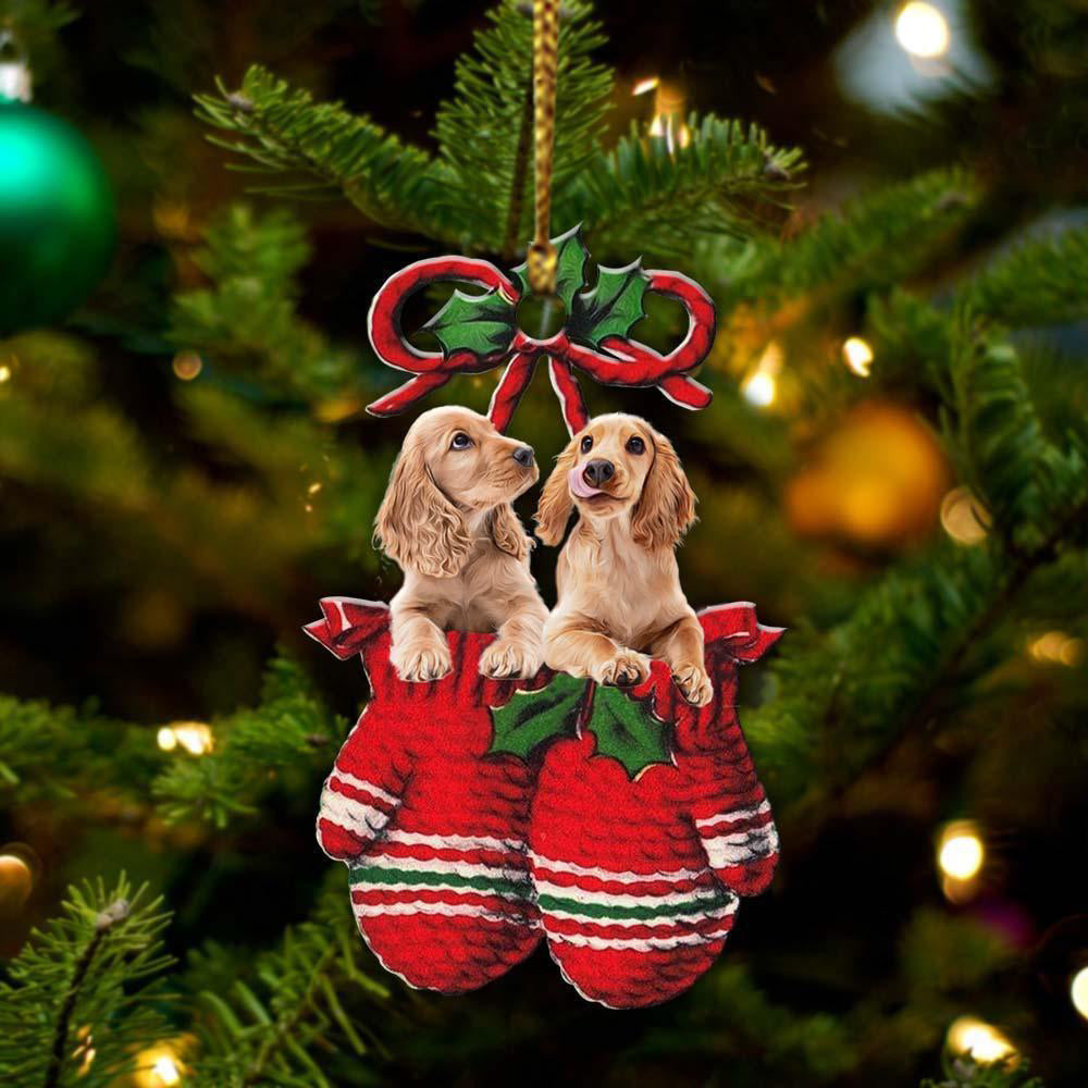 Cocker Spaniel Inside Your Gloves Christmas Holiday-Two Sided Christmas Plastic Hanging Ornament, Christmas Gift, Christmas Decoration