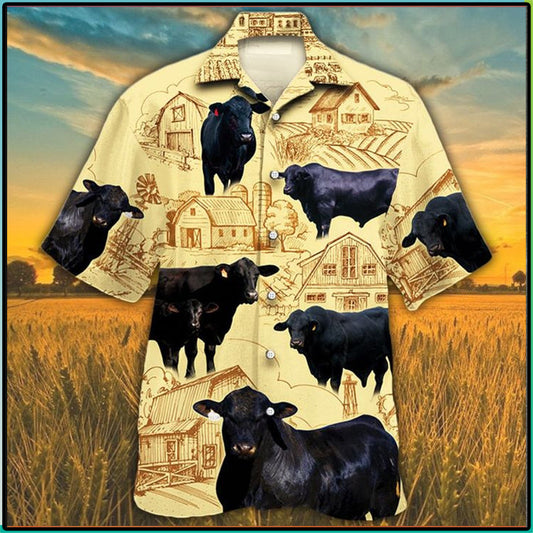 Black Angus Farm Hawaiian Shirt,Hawaiian Shirt Gift, Christmas Gift