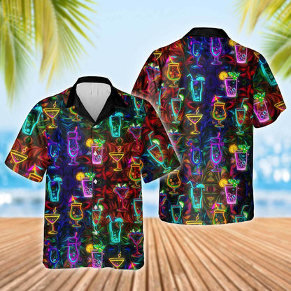 Dark Love Cocktails - Bartender Pattern Hawaiian Shirt,Hawaiian Shirt Gift, Christmas Gift