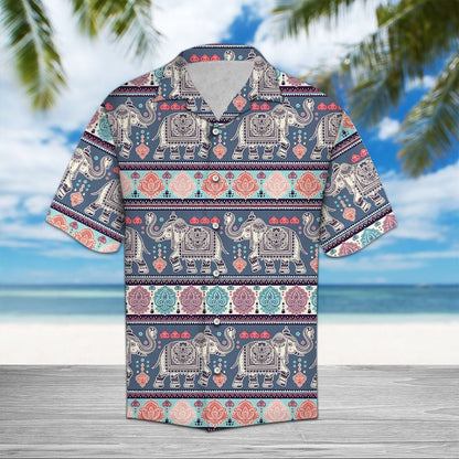 Mandala Elephant With Symbolic Art Hawaiian Shirt,Hawaiian Shirt Gift, Christmas Gift